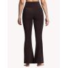 imageTHE GYM PEOPLE Womens Crossover High Waist Flare Workout Leggings Bootcut Bell Bottom Yoga Pants with Tummy ControlBrown