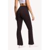 imageTHE GYM PEOPLE Womens Crossover High Waist Flare Workout Leggings Bootcut Bell Bottom Yoga Pants with Tummy ControlBrown