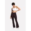 imageTHE GYM PEOPLE Womens Crossover High Waist Flare Workout Leggings Bootcut Bell Bottom Yoga Pants with Tummy ControlBrown