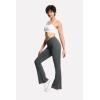imageTHE GYM PEOPLE Womens Crossover High Waist Flare Workout Leggings Bootcut Bell Bottom Yoga Pants with Tummy ControlDark Grey