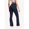 imageTHE GYM PEOPLE Womens Crossover High Waist Flare Workout Leggings Bootcut Bell Bottom Yoga Pants with Tummy ControlDark Navy Blue