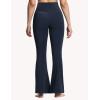 imageTHE GYM PEOPLE Womens Crossover High Waist Flare Workout Leggings Bootcut Bell Bottom Yoga Pants with Tummy ControlDark Navy Blue