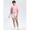 imageTHE GYM PEOPLE Womens Drawstring Sweat Shorts High Waisted Summer Workout Lounge Shorts with PocketsBright Grey