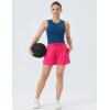 imageTHE GYM PEOPLE Womens Drawstring Sweat Shorts High Waisted Summer Workout Lounge Shorts with PocketsBright Pink 01