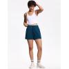 imageTHE GYM PEOPLE Womens Drawstring Sweat Shorts High Waisted Summer Workout Lounge Shorts with PocketsDark Blue Green