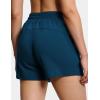 imageTHE GYM PEOPLE Womens Drawstring Sweat Shorts High Waisted Summer Workout Lounge Shorts with PocketsDark Blue Green