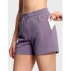 imageTHE GYM PEOPLE Womens Drawstring Sweat Shorts High Waisted Summer Workout Lounge Shorts with PocketsGrey Purple
