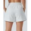 imageTHE GYM PEOPLE Womens Drawstring Sweat Shorts High Waisted Summer Workout Lounge Shorts with PocketsHeather White