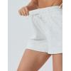 imageTHE GYM PEOPLE Womens Drawstring Sweat Shorts High Waisted Summer Workout Lounge Shorts with PocketsHeather White