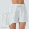 imageTHE GYM PEOPLE Womens Drawstring Sweat Shorts High Waisted Summer Workout Lounge Shorts with PocketsHeather White