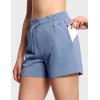 imageTHE GYM PEOPLE Womens Drawstring Sweat Shorts High Waisted Summer Workout Lounge Shorts with PocketsInk Blue