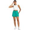 imageTHE GYM PEOPLE Womens Drawstring Sweat Shorts High Waisted Summer Workout Lounge Shorts with PocketsLake Green