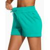 imageTHE GYM PEOPLE Womens Drawstring Sweat Shorts High Waisted Summer Workout Lounge Shorts with PocketsLake Green