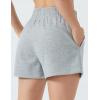 imageTHE GYM PEOPLE Womens Drawstring Sweat Shorts High Waisted Summer Workout Lounge Shorts with PocketsLight Heather Grey