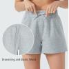 imageTHE GYM PEOPLE Womens Drawstring Sweat Shorts High Waisted Summer Workout Lounge Shorts with PocketsLight Heather Grey