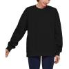 imageTHE GYM PEOPLE Womens Fleece Crewneck Loose fit Soft Oversized Pullover SweatshirtBlack