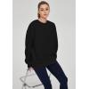 imageTHE GYM PEOPLE Womens Fleece Crewneck Loose fit Soft Oversized Pullover SweatshirtBlack
