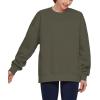 imageTHE GYM PEOPLE Womens Fleece Crewneck Loose fit Soft Oversized Pullover SweatshirtDark Grey