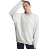 imageTHE GYM PEOPLE Womens Fleece Crewneck Loose fit Soft Oversized Pullover SweatshirtLight Grey