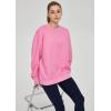 imageTHE GYM PEOPLE Womens Fleece Crewneck Loose fit Soft Oversized Pullover SweatshirtPink