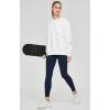 imageTHE GYM PEOPLE Womens Fleece Crewneck Loose fit Soft Oversized Pullover SweatshirtWhite