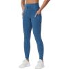 imageTHE GYM PEOPLE Womens High Waist Drawstring Stretchy Workout Leggings Ultra Soft Tummy Control Yoga Pants with PocketsBlue Heather