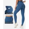 imageTHE GYM PEOPLE Womens High Waist Drawstring Stretchy Workout Leggings Ultra Soft Tummy Control Yoga Pants with PocketsBlue Heather