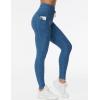 imageTHE GYM PEOPLE Womens High Waist Drawstring Stretchy Workout Leggings Ultra Soft Tummy Control Yoga Pants with PocketsBlue Heather