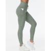 imageTHE GYM PEOPLE Womens High Waist Drawstring Stretchy Workout Leggings Ultra Soft Tummy Control Yoga Pants with PocketsGrey Green Heather