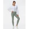 imageTHE GYM PEOPLE Womens High Waist Drawstring Stretchy Workout Leggings Ultra Soft Tummy Control Yoga Pants with PocketsGrey Green Heather