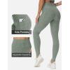 imageTHE GYM PEOPLE Womens High Waist Drawstring Stretchy Workout Leggings Ultra Soft Tummy Control Yoga Pants with PocketsGrey Green Heather