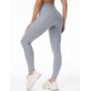 imageTHE GYM PEOPLE Womens High Waist Drawstring Stretchy Workout Leggings Ultra Soft Tummy Control Yoga Pants with PocketsLight Grey Heather