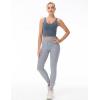 imageTHE GYM PEOPLE Womens High Waist Drawstring Stretchy Workout Leggings Ultra Soft Tummy Control Yoga Pants with PocketsLight Grey Heather
