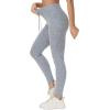 imageTHE GYM PEOPLE Womens High Waist Drawstring Stretchy Workout Leggings Ultra Soft Tummy Control Yoga Pants with PocketsLight Grey Heather