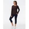 imageTHE GYM PEOPLE Womens Long Sleeve Workout Shirts Athletic Crewneck Hiking Tops with Thumb HoleBrown