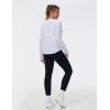 imageTHE GYM PEOPLE Womens Long Sleeve Workout Shirts Athletic Crewneck Hiking Tops with Thumb HoleHeather White