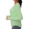 imageTHE GYM PEOPLE Womens Long Sleeve Workout Shirts Athletic Crewneck Hiking Tops with Thumb HoleJasmine Green
