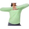 imageTHE GYM PEOPLE Womens Long Sleeve Workout Shirts Athletic Crewneck Hiking Tops with Thumb HoleJasmine Green