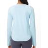 imageTHE GYM PEOPLE Womens Long Sleeve Workout Shirts Athletic Crewneck Hiking Tops with Thumb HoleLight Blue
