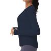 imageTHE GYM PEOPLE Womens Long Sleeve Workout Shirts Athletic Crewneck Hiking Tops with Thumb HoleNavy Blue