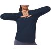 imageTHE GYM PEOPLE Womens Long Sleeve Workout Shirts Athletic Crewneck Hiking Tops with Thumb HoleNavy Blue