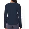 imageTHE GYM PEOPLE Womens Long Sleeve Workout Shirts Athletic Crewneck Hiking Tops with Thumb HoleNavy Blue