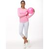 imageTHE GYM PEOPLE Womens Long Sleeve Workout Shirts Athletic Crewneck Hiking Tops with Thumb HolePink