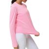 imageTHE GYM PEOPLE Womens Long Sleeve Workout Shirts Athletic Crewneck Hiking Tops with Thumb HolePink