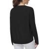 imageTHE GYM PEOPLE Womens Long Sleeve Workout Shirts Back Loose Fit Running Tee Tops with Thumb HoleBlack