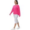 imageTHE GYM PEOPLE Womens Long Sleeve Workout Shirts Back Loose Fit Running Tee Tops with Thumb HoleBright Pink