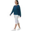 imageTHE GYM PEOPLE Womens Long Sleeve Workout Shirts Back Loose Fit Running Tee Tops with Thumb HoleDark Blue Green