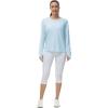 imageTHE GYM PEOPLE Womens Long Sleeve Workout Shirts Back Loose Fit Running Tee Tops with Thumb HoleLight Blue