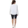 imageTHE GYM PEOPLE Womens Long Sleeve Workout Shirts Back Loose Fit Running Tee Tops with Thumb HoleWhite