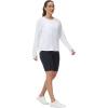 imageTHE GYM PEOPLE Womens Long Sleeve Workout Shirts Back Loose Fit Running Tee Tops with Thumb HoleWhite